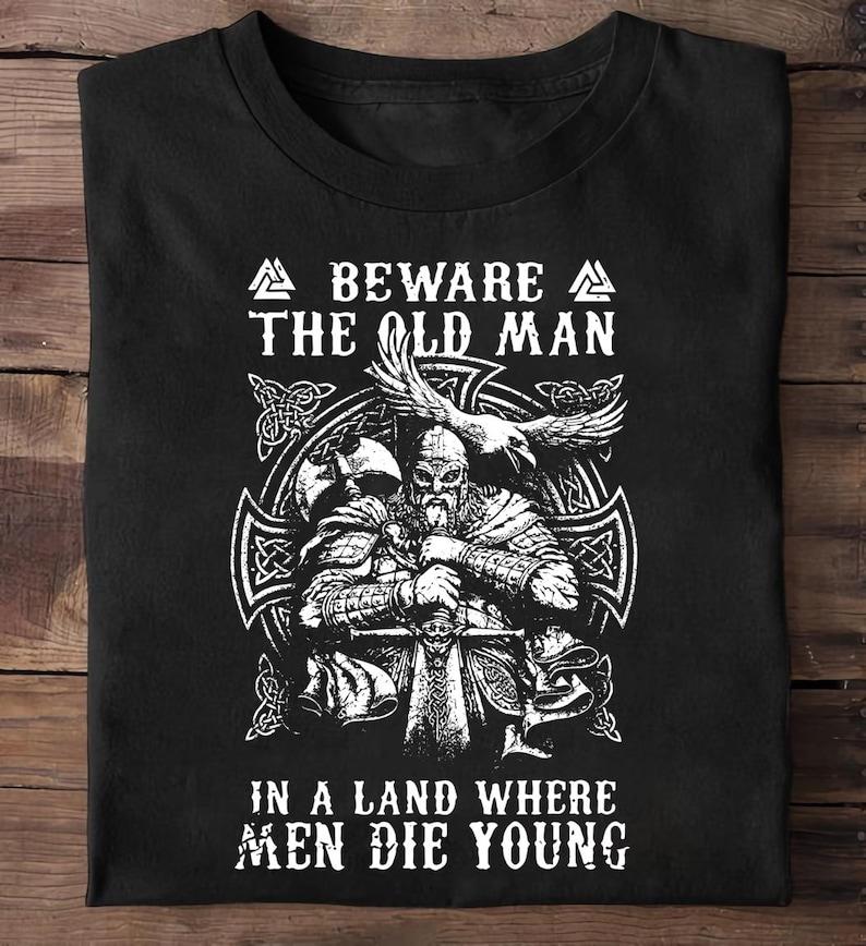 Old Man Viking Warrior Graphic T-Shirt