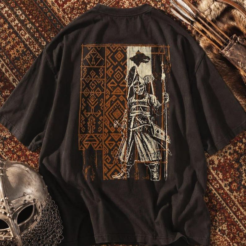 Ancient Steppe Warrior Graphic T-Shirt