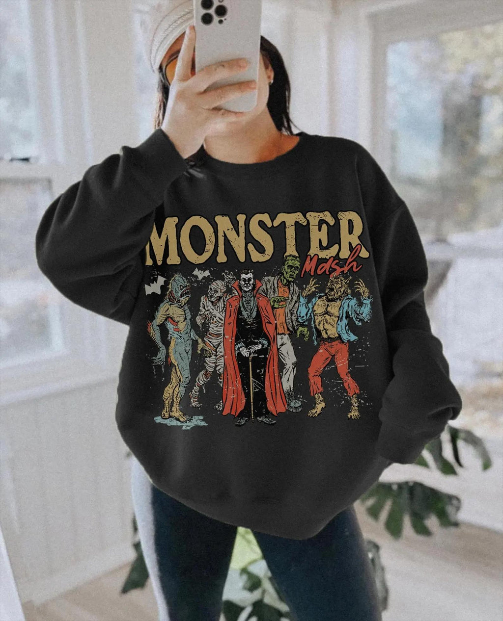Vintage Monster Mash Halloween Crewneck Sweatshirt