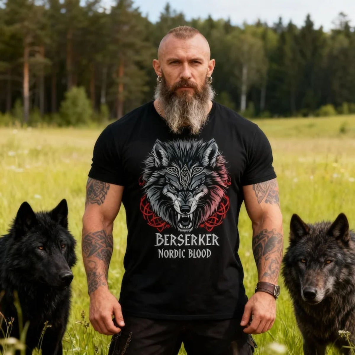 Viking Warrior T Shirt Norse Mythology Graphic Tee Vintage Crossed Axes Pagan Horned Helmet Cotton Shirt Gift For Men