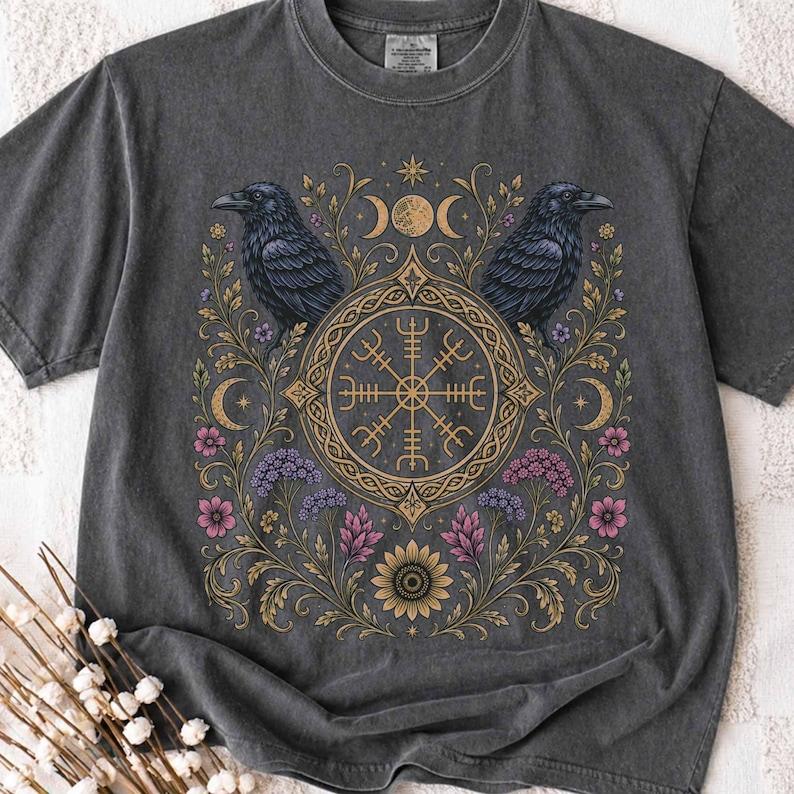 Wildflower Raven Compass Graphic T-Shirt