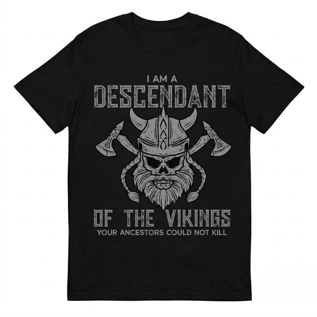 Vintage Viking Skull Graphic T Shirt Retro Pagan Warrior Tee Mens Nordic Heritage Crossed Axes Short Sleeve Casual Apparel Gift Him