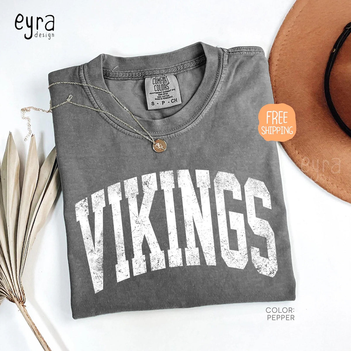 Vikings Mascot T-shirt Comfort Colors® Game Day Shirt, Vikings Spirit Tee, Vintage Vikings T-shirt, Football Shirts, School Mascot Shirt