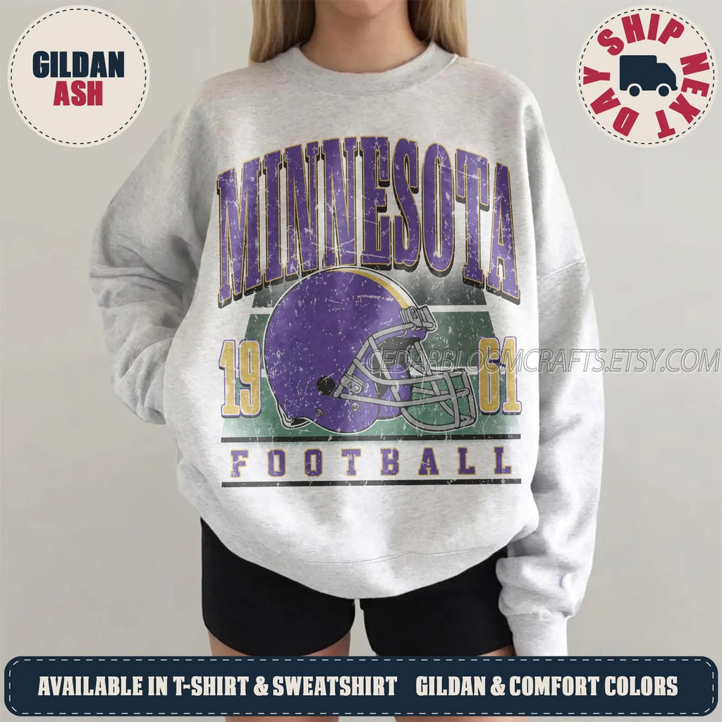 Minnesota Football Vintage Sweatshirt, 90s Retro Graphic Tee, Game Day Oversized T-Shirt