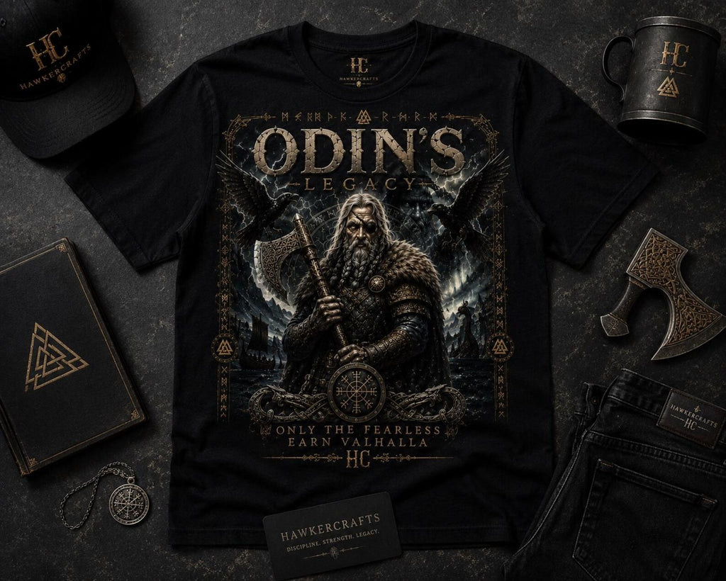 Odin Norse Mythology Shirt | Viking Raven Graphic Tee, Garment Dyed Heavyweight