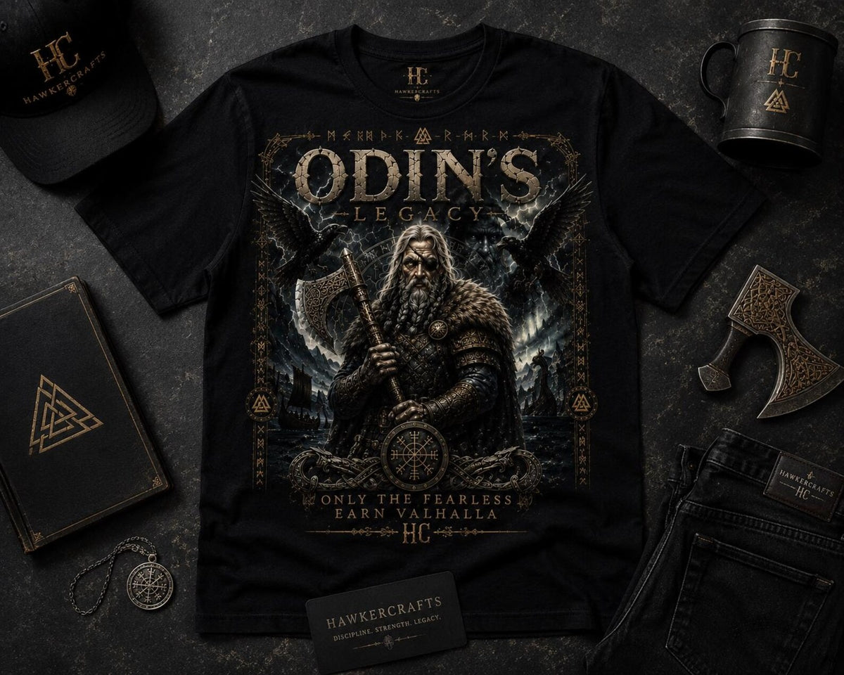 Odin Norse Mythology Shirt | Viking Raven Graphic Tee, Garment Dyed Heavyweight