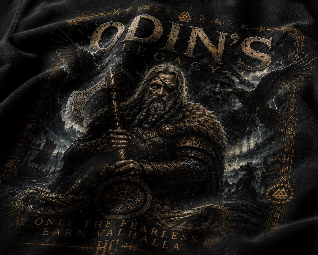 Odin Norse Mythology Shirt | Viking Raven Graphic Tee, Garment Dyed Heavyweight