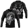 Norse Wolf Viking Hoodie, Fenrir Rune Graphic Pullover, Unisex Pagan Warrior Gift