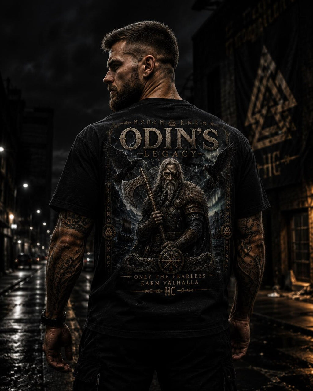 Odin Norse Mythology Shirt | Viking Raven Graphic Tee, Garment Dyed Heavyweight