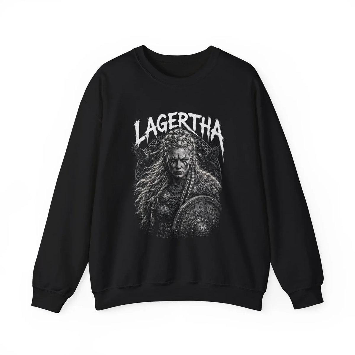 Lagertha Sweatshirt: Viking Shieldmaiden Crewneck | Norse Mythology Warrior Woman Sweater