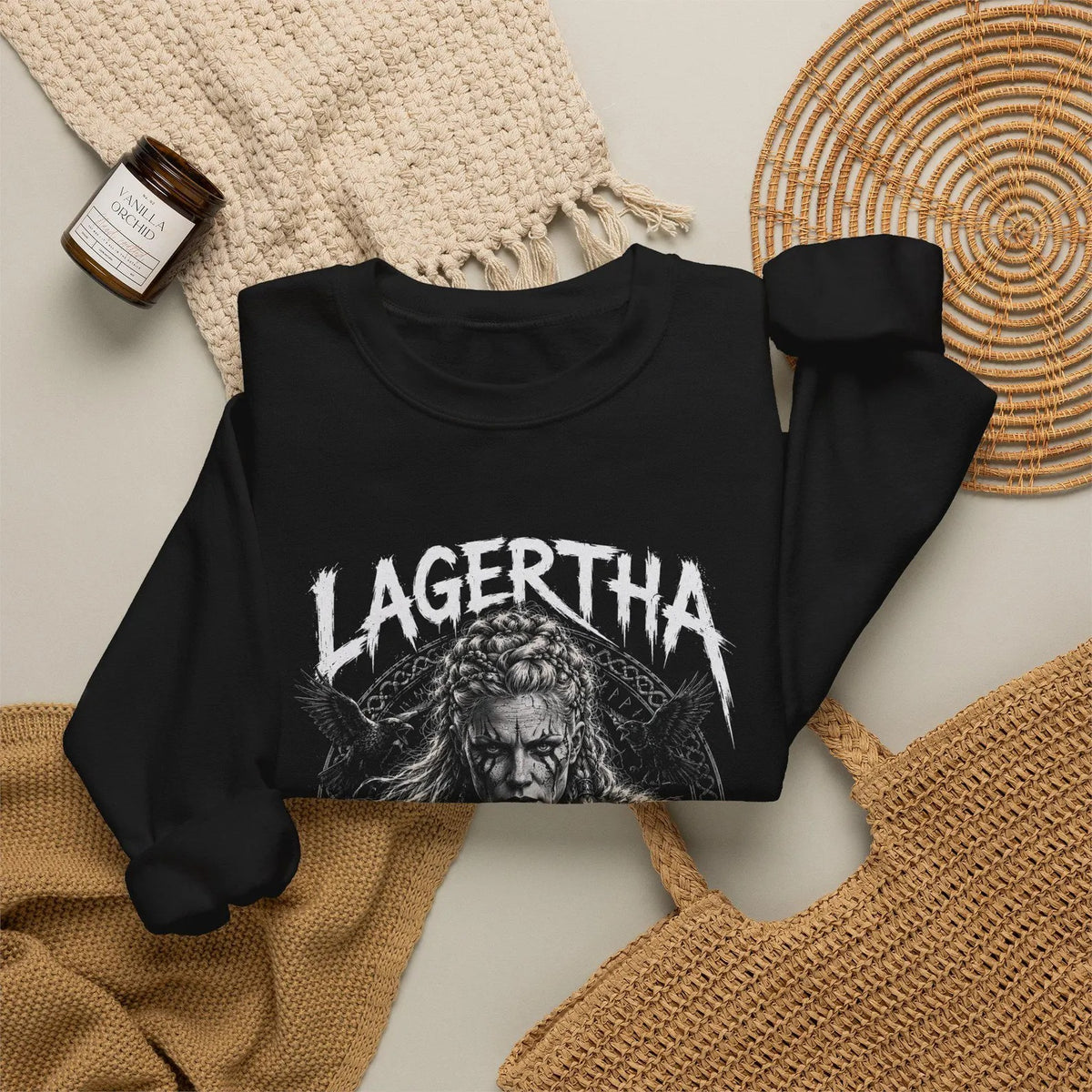 Lagertha Sweatshirt: Viking Shieldmaiden Crewneck | Norse Mythology Warrior Woman Sweater
